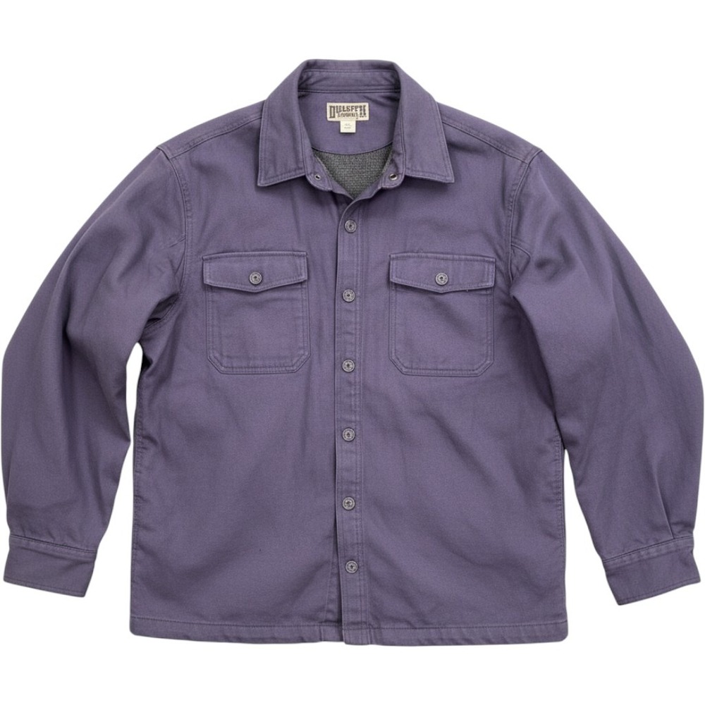 Duluth Trading Co Shirt Jacket Mens Large grey Fleece Lined Canvas 3237-4